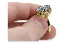 Zircon Or jaune 14 carats Anneau Artisanat vintage vrc134y
